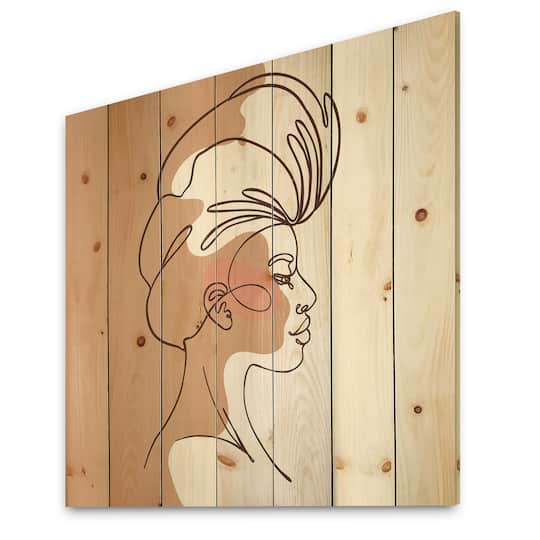 Designart - One Line Portrait of African American Woman II